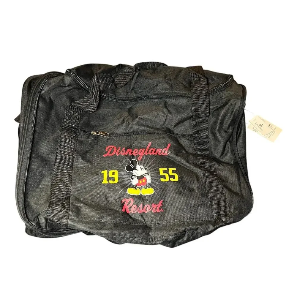 NWT Disneyland Resort‎ 1955 Mickey Mouse Black Collapsible Duffle Travel Gym Bag